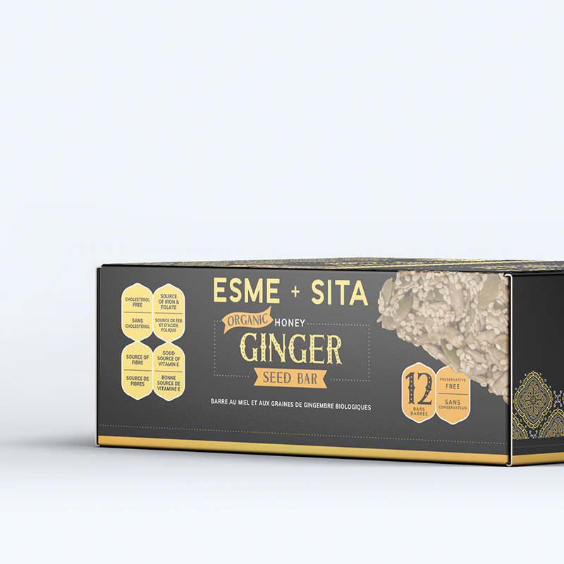 Organic Honey Ginger Seed Bars (Box of 12 - $3.99 per bar)