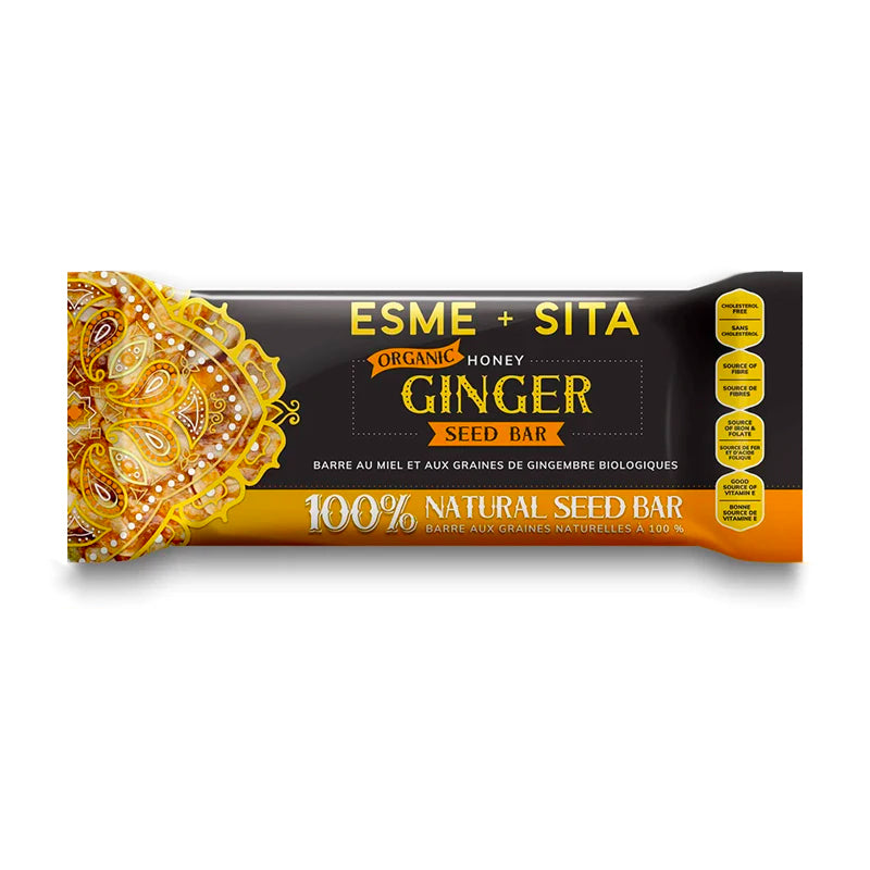 Organic Honey Ginger Seed Bars (Box of 12 - $3.99 per bar)