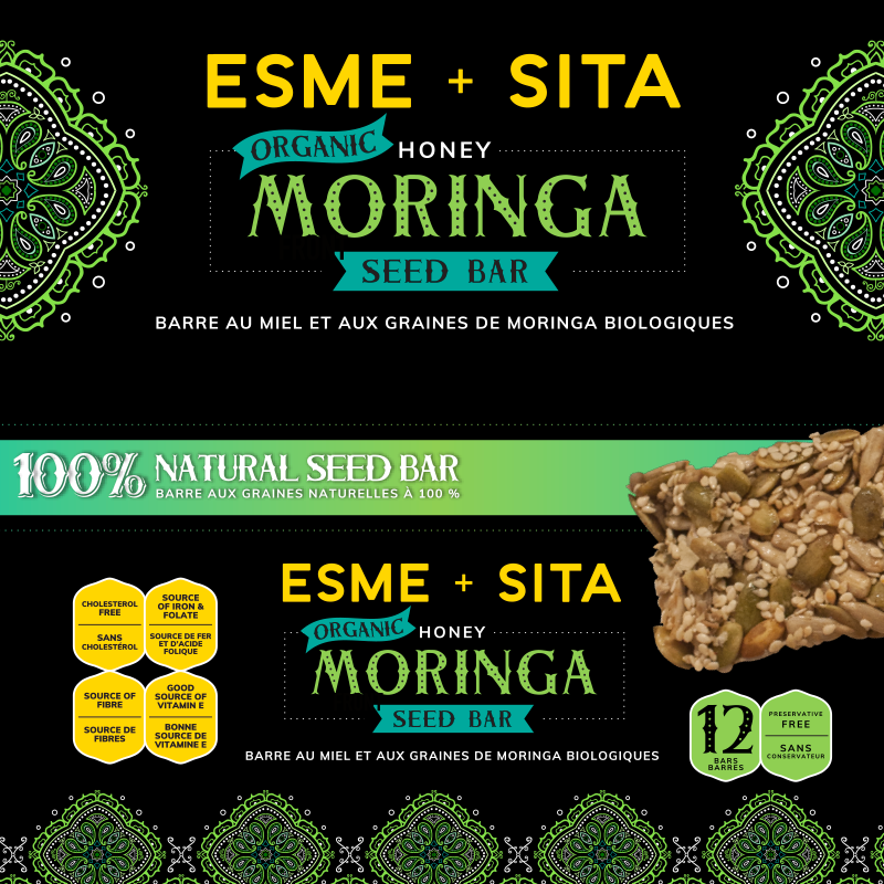 Organic Honey Moringa Seed Bars (Box of 12 - $3.99 per bar)